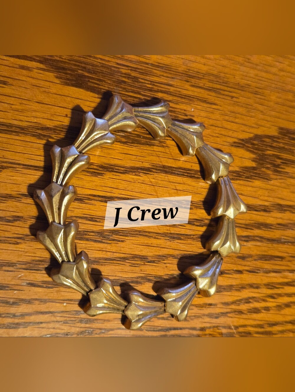 J Crew Stretch Bracelet Golden Fan Shaped Metal Bracelet